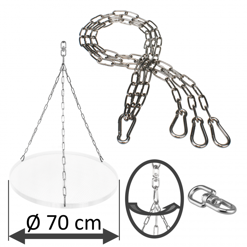 DAMASTOS Ø70cm chain set incl. chain swivel for grill grate