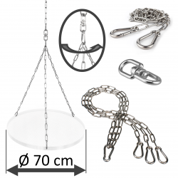 DAMASTOS Ø70cm chain set incl. chain swivel and adjusting chain for grill grate