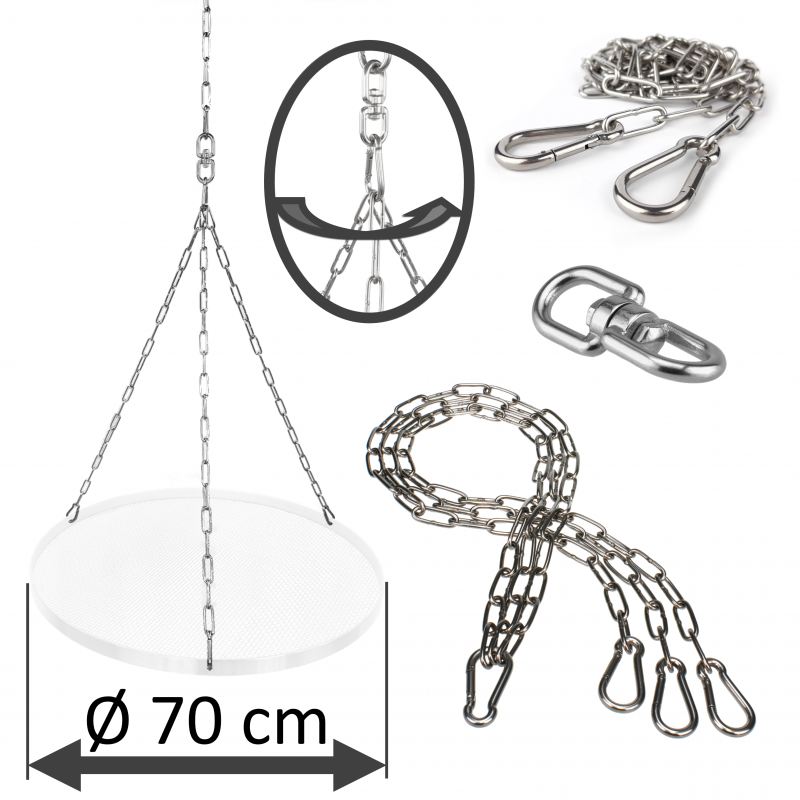 Juego de cadenas DAMASTOS Ø70cm que incluye giratorio y cadena de ajuste para parrilla