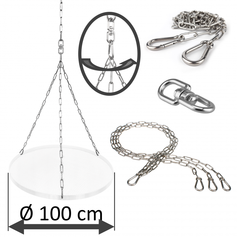 DAMASTOS Ø100cm chain set incl. chain swivel and adjusting chain for grill grate