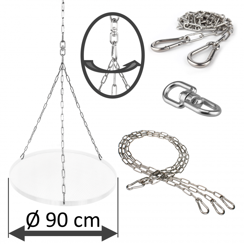 DAMASTOS Ø90cm chain set incl. chain swivel and adjusting chain for grill grate